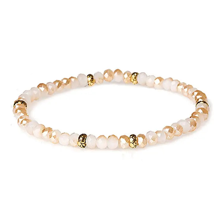 Shop Mini Crystal Bracelets | Silver and Gold Mix-Caramel Cream Gold at Ruby Joy Boutique, a Women's Clothing Store in Pickerington, Ohio