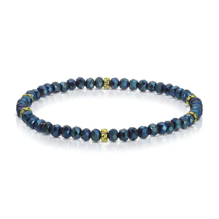 Shop Mini Crystal Bracelets | Silver and Gold Mix-Electric Navy Gold at Ruby Joy Boutique, a Women's Clothing Store in Pickerington, Ohio