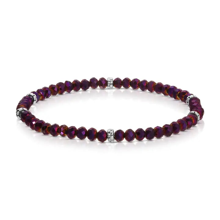 Shop Mini Crystal Bracelets | Silver and Gold Mix-Electric Purple Silver at Ruby Joy Boutique, a Women's Clothing Store in Pickerington, Ohio