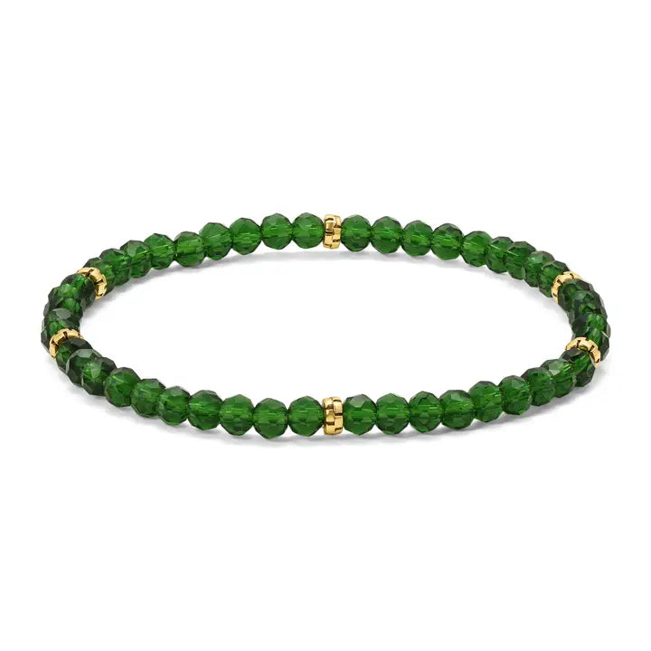 Shop Mini Crystal Bracelets | Silver and Gold Mix-Forest Green Gold at Ruby Joy Boutique, a Women's Clothing Store in Pickerington, Ohio