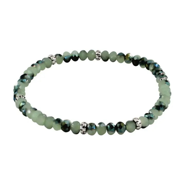 Shop Mini Crystal Bracelets | Silver and Gold Mix-Twilight Sage Silver at Ruby Joy Boutique, a Women's Clothing Store in Pickerington, Ohio