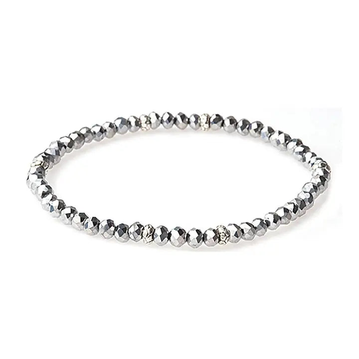 Shop Mini Crystal Bracelets | Silver and Gold Mix-Silver Silver at Ruby Joy Boutique, a Women's Clothing Store in Pickerington, Ohio