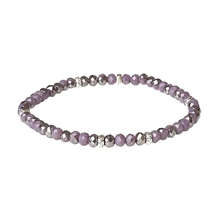 Shop Mini Crystal Bracelets | Silver and Gold Mix-Lavender Silver at Ruby Joy Boutique, a Women's Clothing Store in Pickerington, Ohio