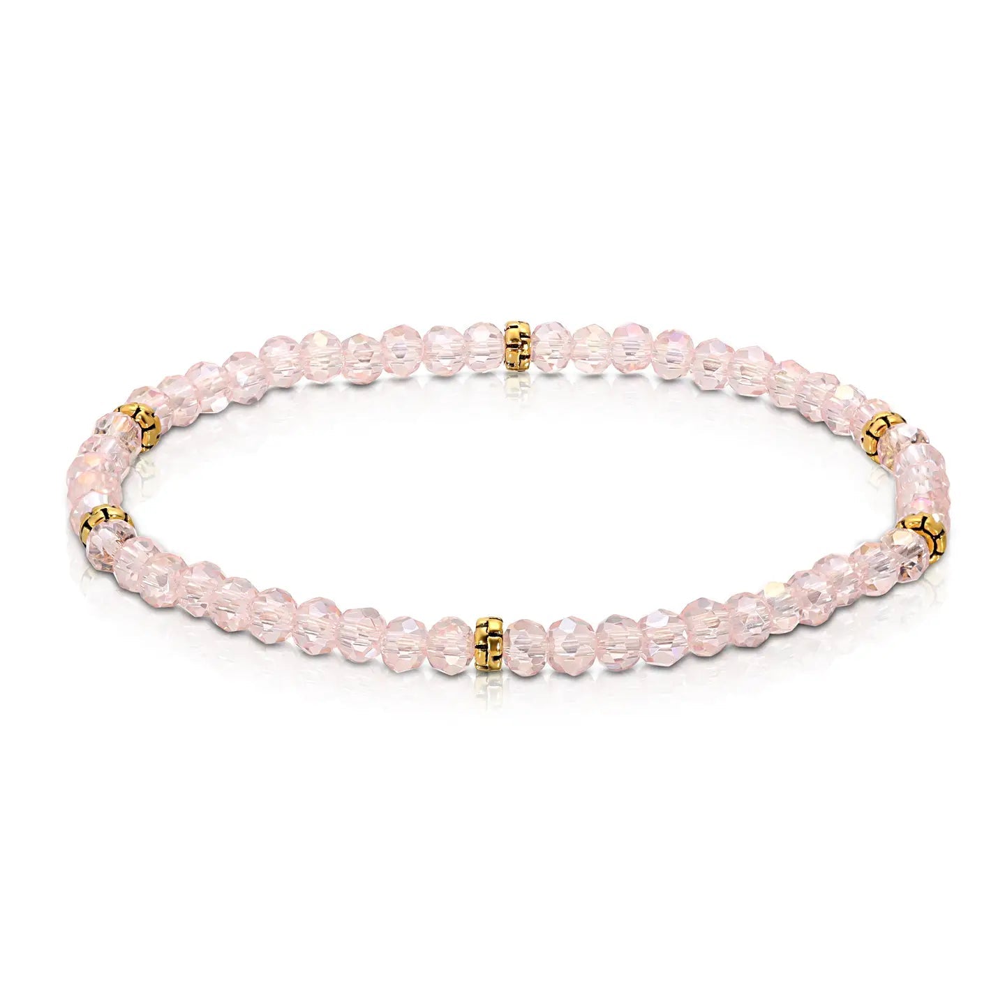 Shop Mini Crystal Bracelets | Silver and Gold Mix-Light Pink Gold at Ruby Joy Boutique, a Women's Clothing Store in Pickerington, Ohio