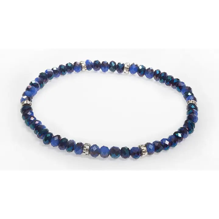 Shop Mini Crystal Bracelets | Silver and Gold Mix-Midnight Blue Silver at Ruby Joy Boutique, a Women's Clothing Store in Pickerington, Ohio