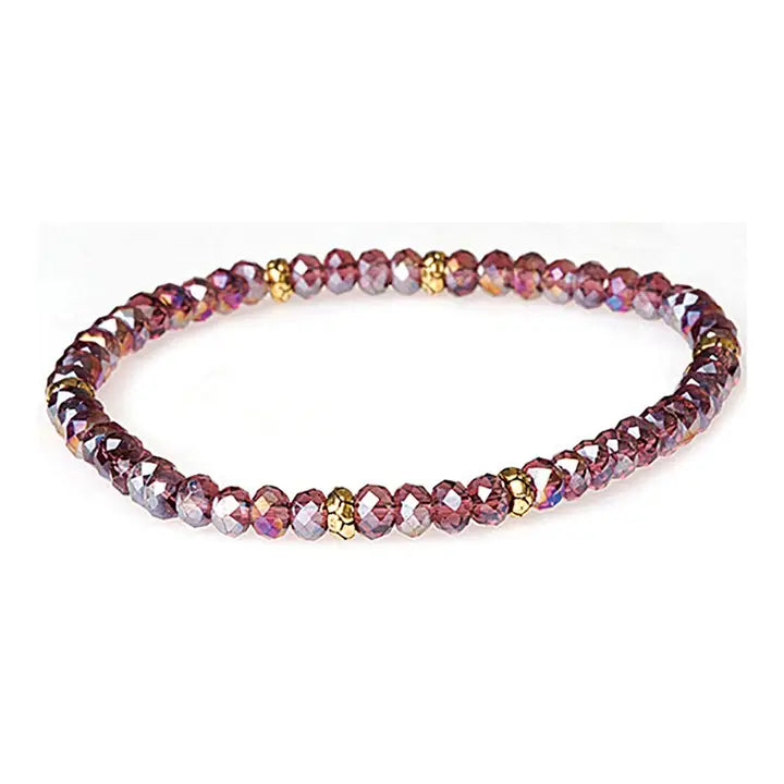 Shop Mini Crystal Bracelets | Silver and Gold Mix-Plum Gold at Ruby Joy Boutique, a Women's Clothing Store in Pickerington, Ohio