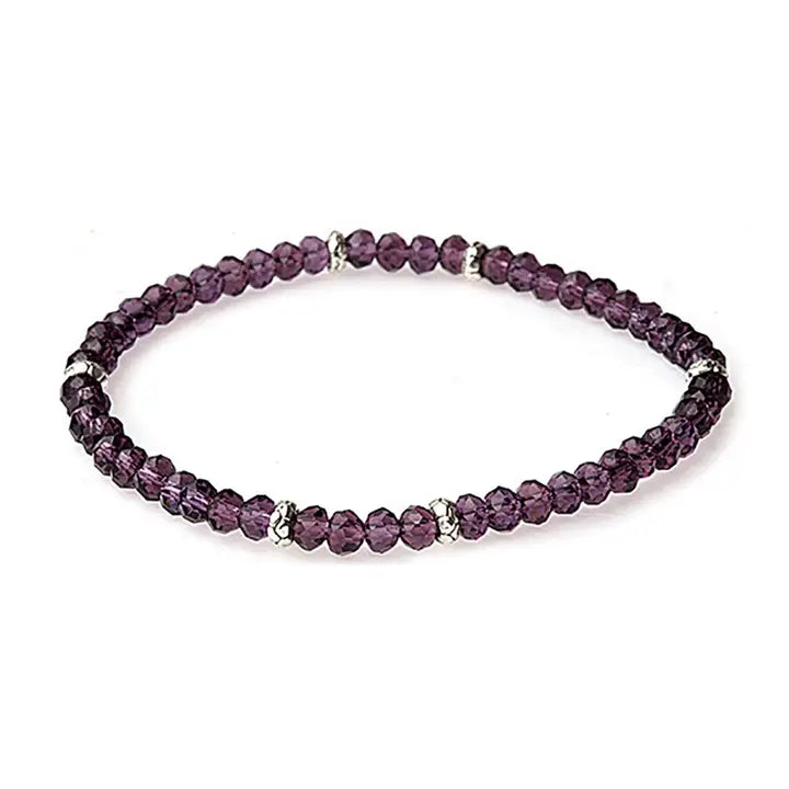 Shop Mini Crystal Bracelets | Silver and Gold Mix-Amethyst Silver at Ruby Joy Boutique, a Women's Clothing Store in Pickerington, Ohio