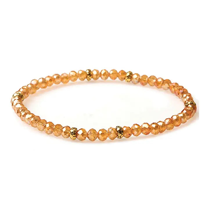 Shop Mini Crystal Bracelets | Silver and Gold Mix-Apricot Gold at Ruby Joy Boutique, a Women's Clothing Store in Pickerington, Ohio