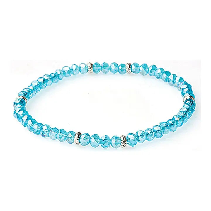 Shop Mini Crystal Bracelets | Silver and Gold Mix-Aqua Silver at Ruby Joy Boutique, a Women's Clothing Store in Pickerington, Ohio