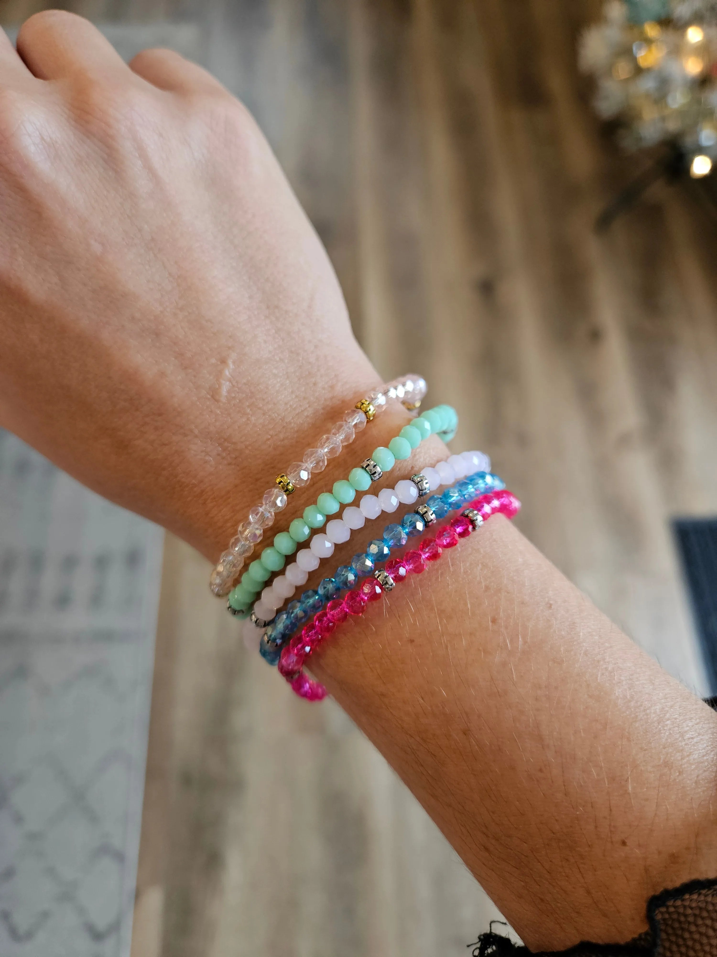 Shop Mini Crystal Stretch Bracelets | Assorted Colors- at Ruby Joy Boutique, a Women's Clothing Store in Pickerington, Ohio