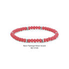Shop Mini Crystal Stretch Bracelets | Assorted Colors-Neon Flamingo Silver at Ruby Joy Boutique, a Women's Clothing Store in Pickerington, Ohio