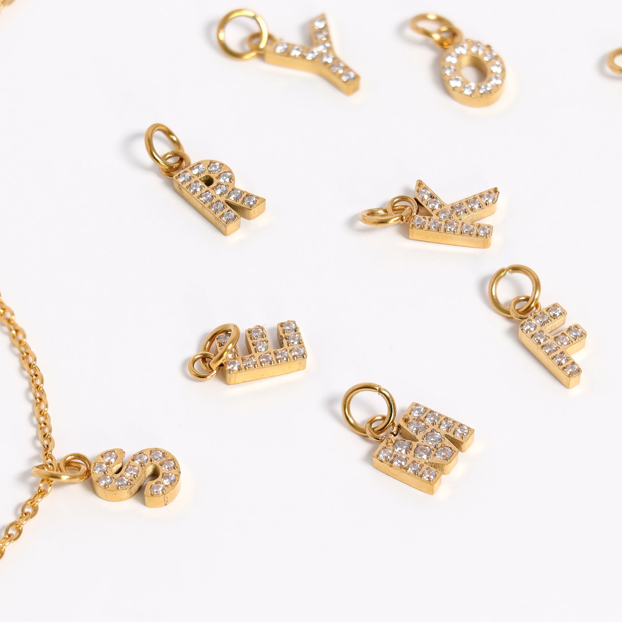 Shop Mini Pave Initial Charms-Charms at Ruby Joy Boutique, a Women's Clothing Store in Pickerington, Ohio