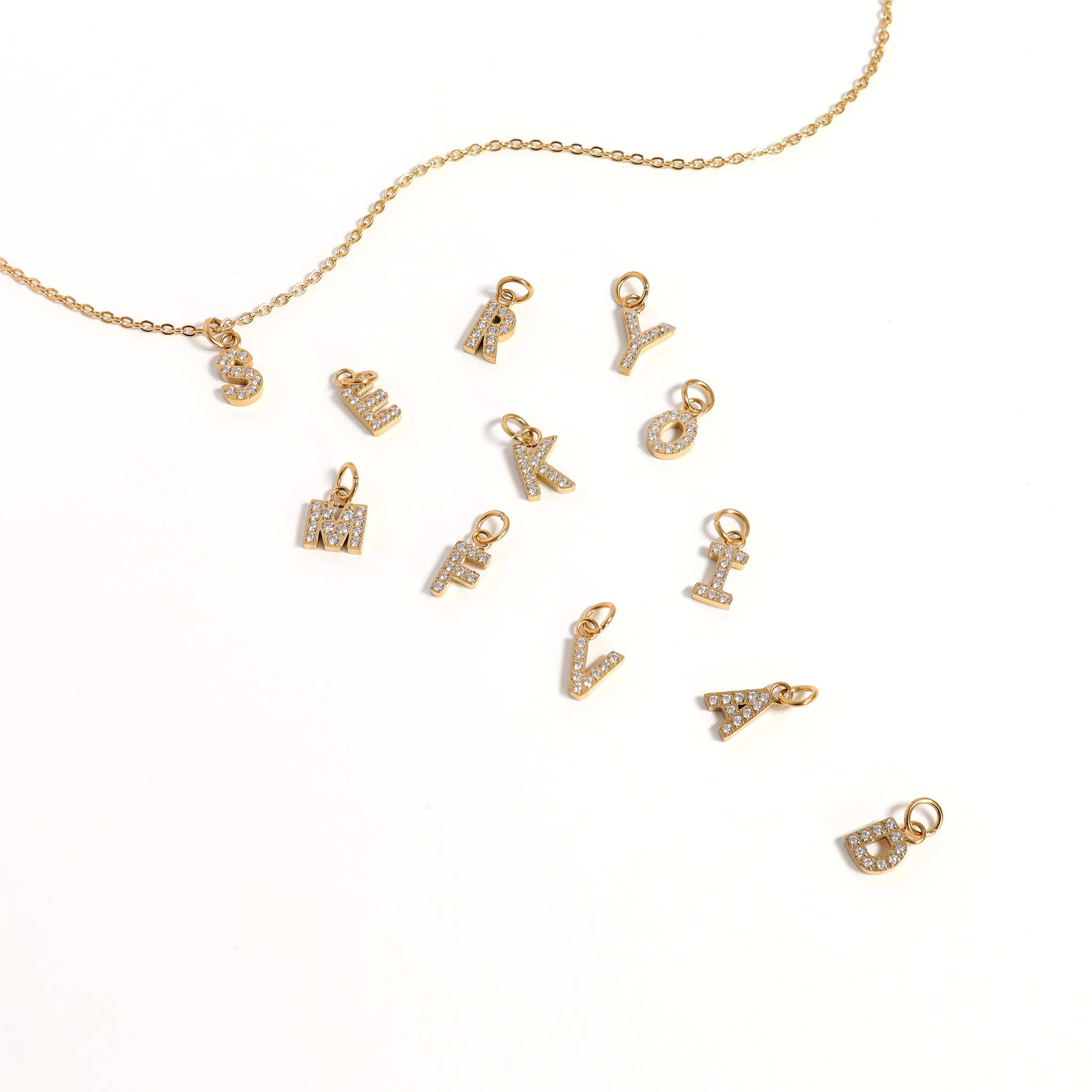 Shop Mini Pave Initial Charms-Charms at Ruby Joy Boutique, a Women's Clothing Store in Pickerington, Ohio