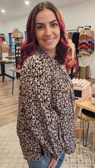 Shop Morgan Abstract Floral Print Blouse-Blouse at Ruby Joy Boutique, a Women's Clothing Store in Pickerington, Ohio