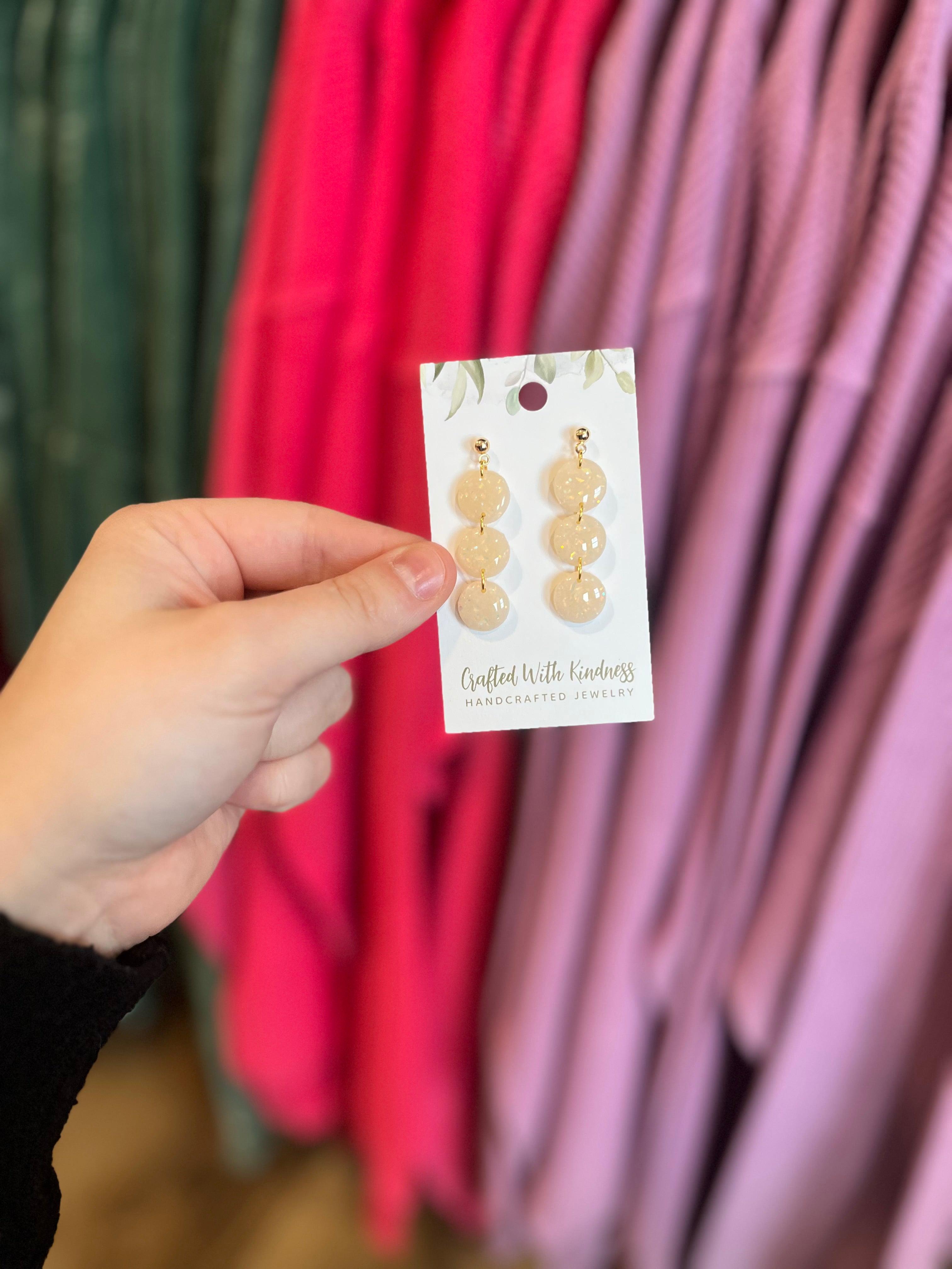 Shop Neutral Opalescent Dangle Earrings-Earrings at Ruby Joy Boutique, a Women's Clothing Store in Pickerington, Ohio