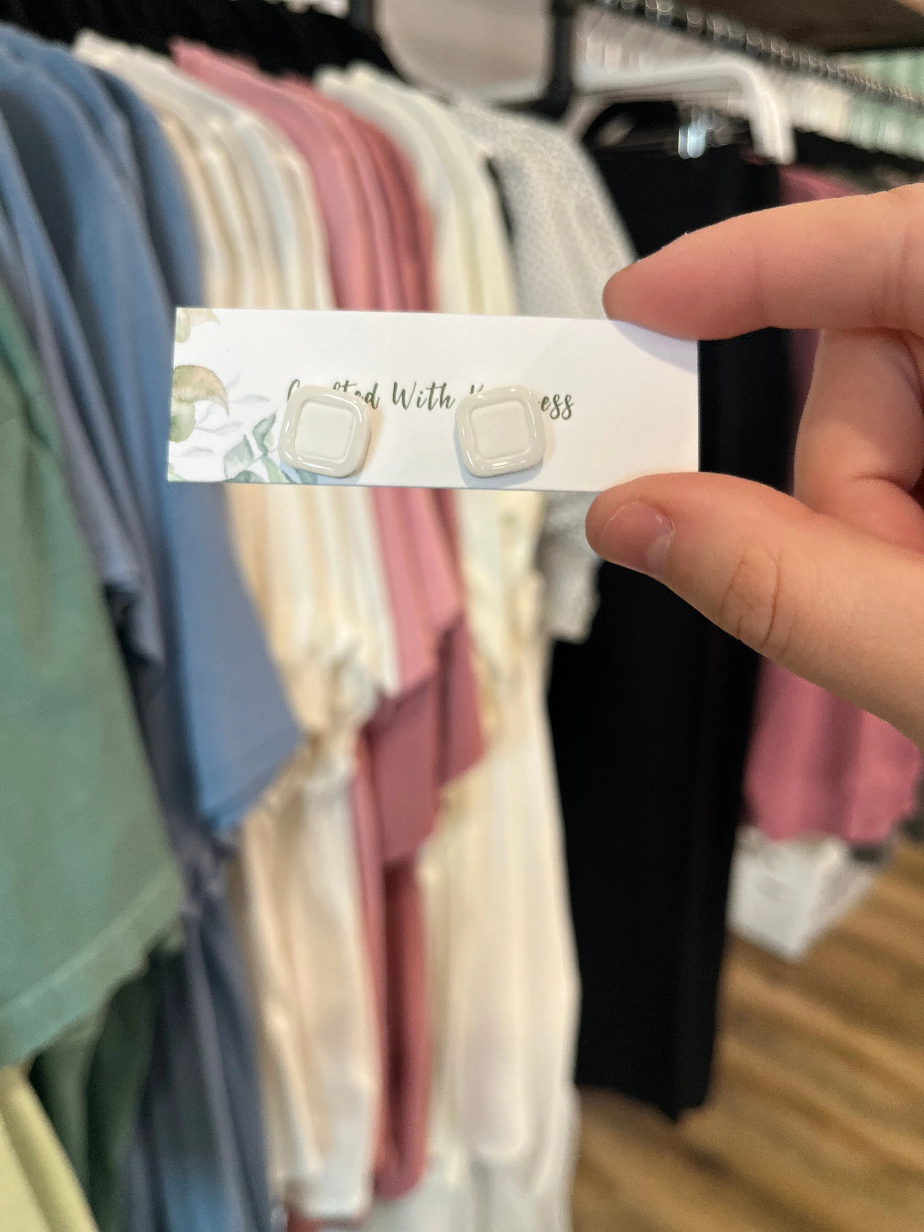 Shop Neutral Square Stud Earrings-Earrings at Ruby Joy Boutique, a Women's Clothing Store in Pickerington, Ohio