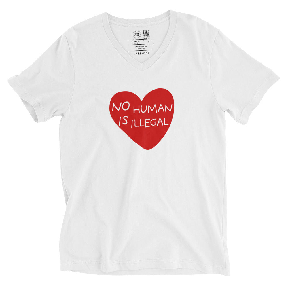 Shop No Human Is Illegal Classic Tee | Kind Cotton-White at Ruby Joy Boutique, a Women's Clothing Store in Pickerington, Ohio