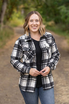 Shop Norah Plaid Shacket - Ivory and Black- at Ruby Joy Boutique, a Women's Clothing Store in Pickerington, Ohio