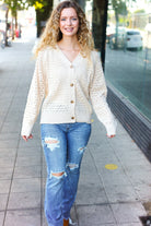 Shop Oatmeal Pointelle Button Down Cardigan-Cardigan at Ruby Joy Boutique, a Women's Clothing Store in Pickerington, Ohio