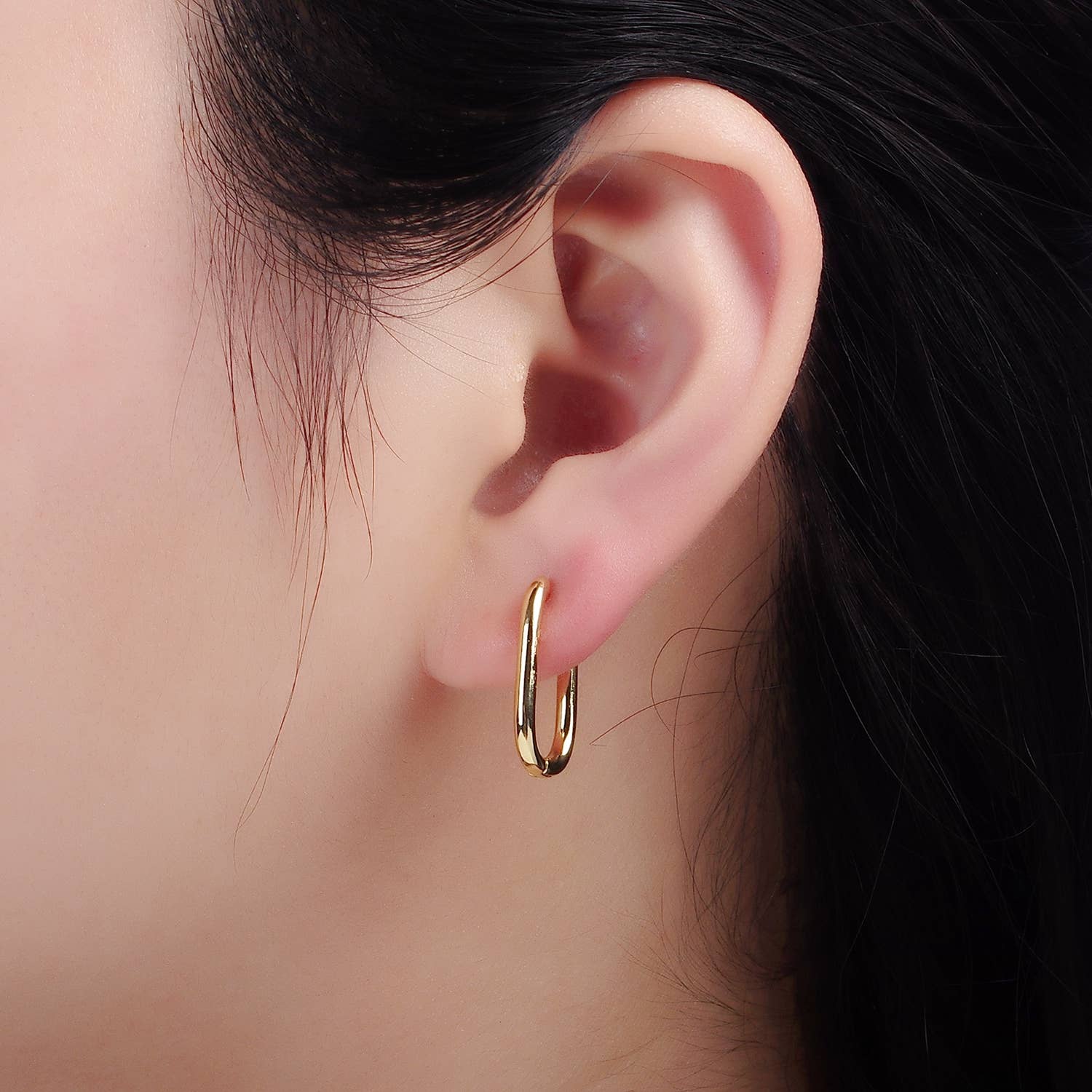 Shop Oblong Huggie Earrings- at Ruby Joy Boutique, a Women's Clothing Store in Pickerington, Ohio