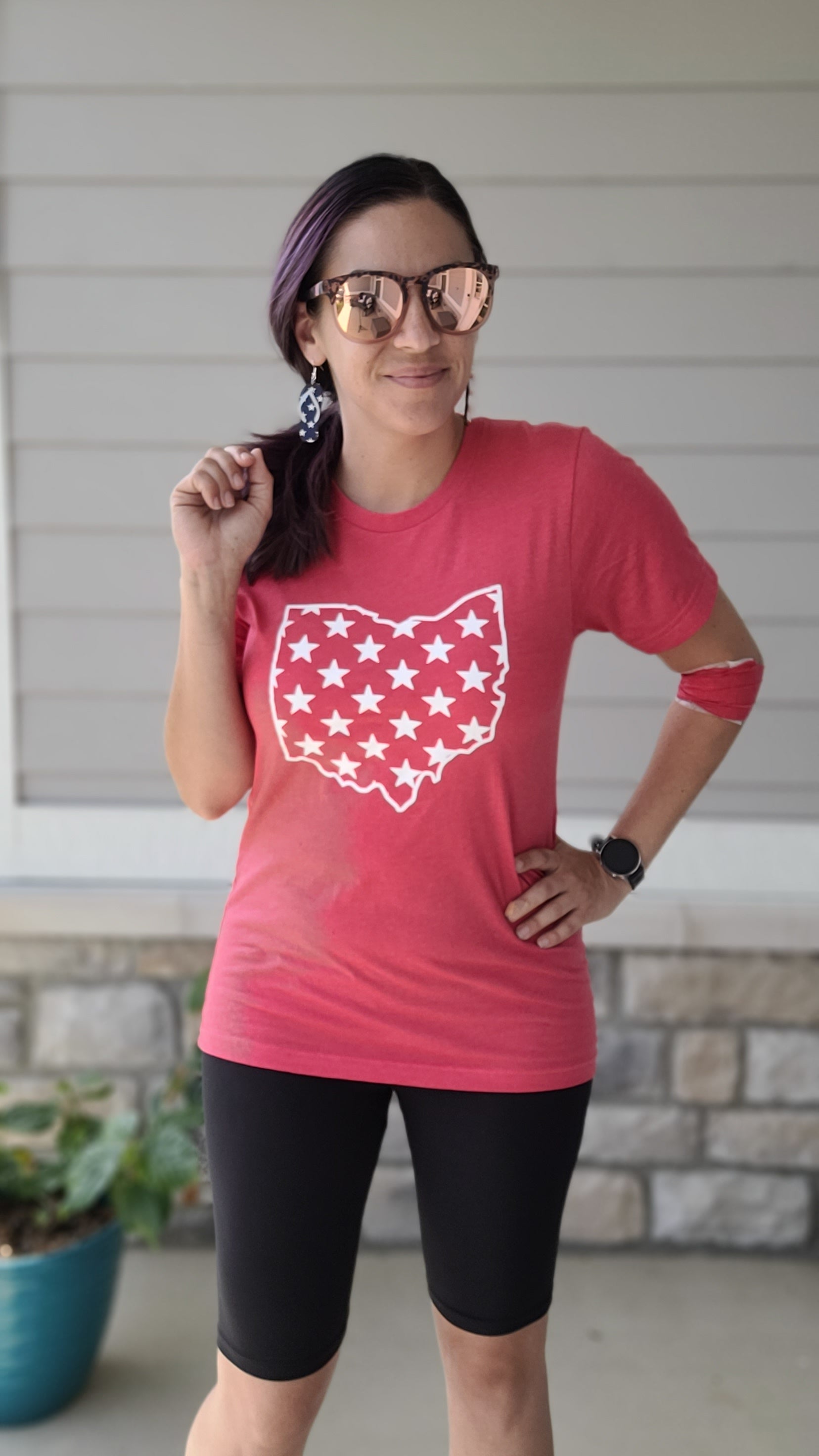 Shop Ohio Stars Tee - Vintage Red-Graphic Tee at Ruby Joy Boutique, a Women's Clothing Store in Pickerington, Ohio