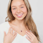 Shop Ohio State Block O Charm Necklace with Crystal- at Ruby Joy Boutique, a Women's Clothing Store in Pickerington, Ohio