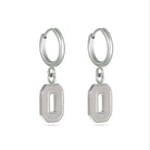 Shop Ohio State Block O Huggie Hoops - Stainless Steel- at Ruby Joy Boutique, a Women's Clothing Store in Pickerington, Ohio