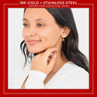 Shop Ohio State Block O Huggie Hoops - Stainless Steel- at Ruby Joy Boutique, a Women's Clothing Store in Pickerington, Ohio