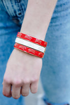 Shop Ohio State Buckeyes Enamel Hinge Bangle- at Ruby Joy Boutique, a Women's Clothing Store in Pickerington, Ohio