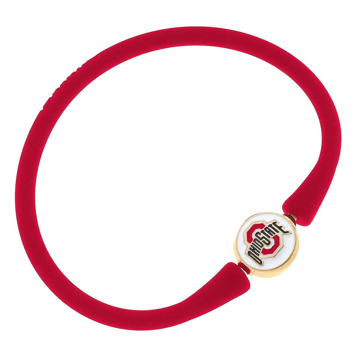 Shop Ohio State Buckeyes Enamel Silicone Bali Bracelet-Red at Ruby Joy Boutique, a Women's Clothing Store in Pickerington, Ohio
