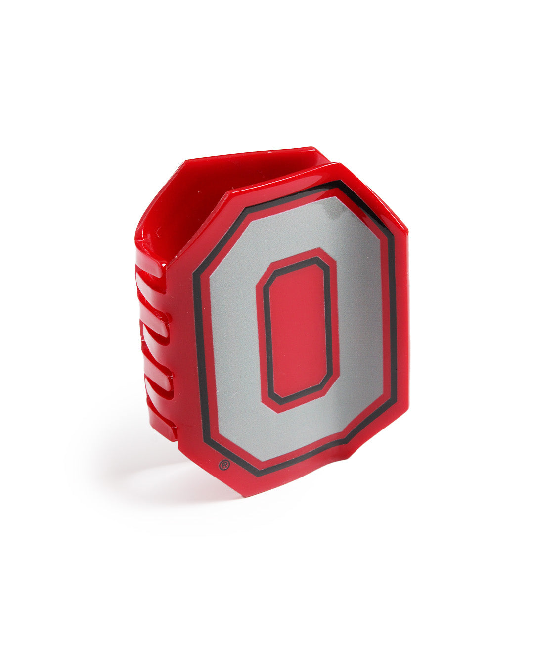 Shop Ohio State® O Statement - Claw Clip-Gray on Scarlet at Ruby Joy Boutique, a Women's Clothing Store in Pickerington, Ohio