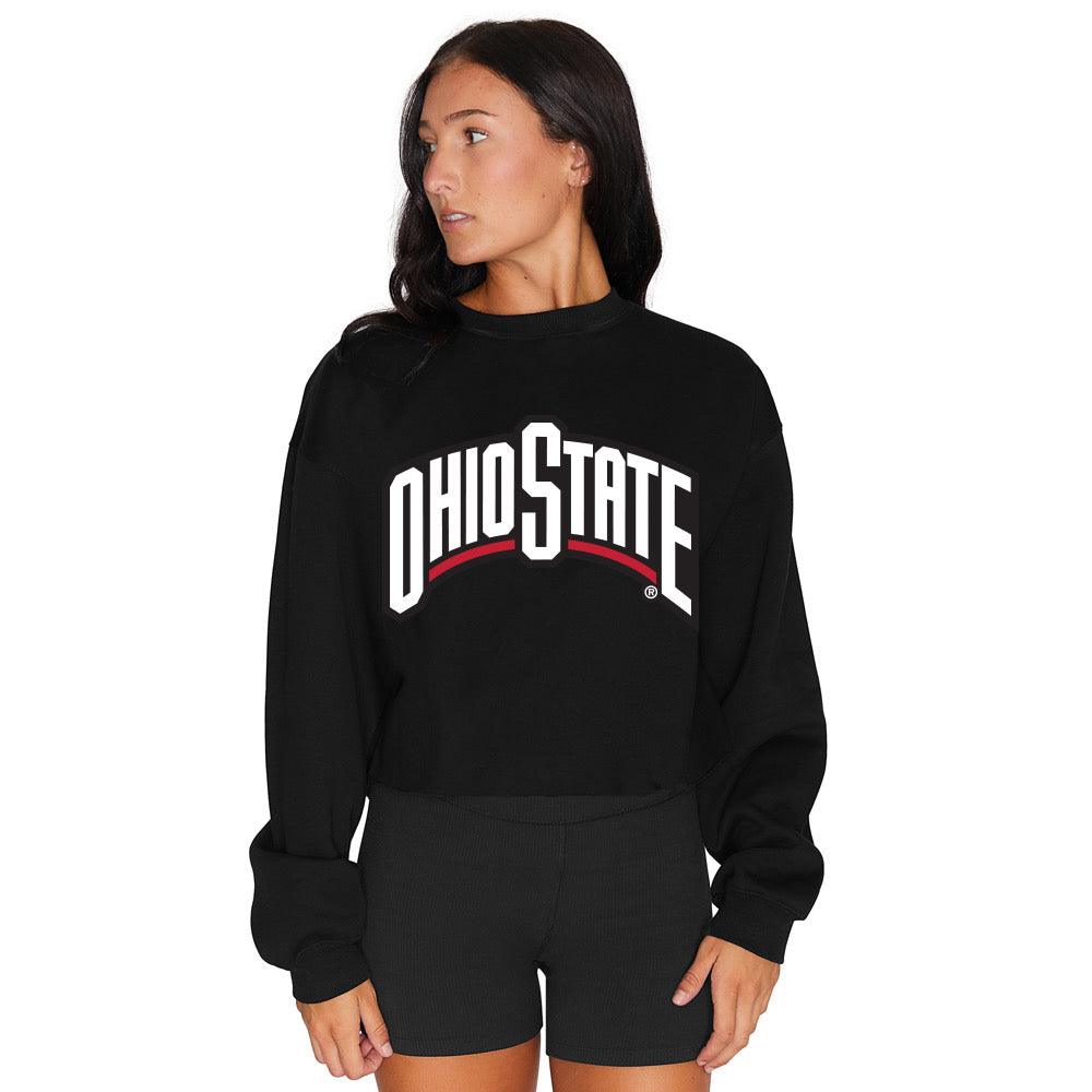 Shop Ohio State OSU Buckeyes Black Crewneck- at Ruby Joy Boutique, a Women's Clothing Store in Pickerington, Ohio