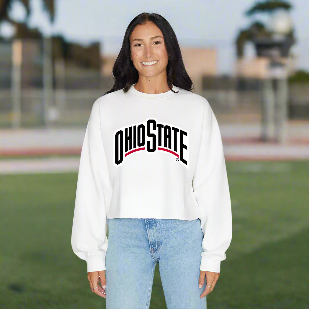 Shop Ohio State OSU Buckeyes Crewneck- at Ruby Joy Boutique, a Women's Clothing Store in Pickerington, Ohio
