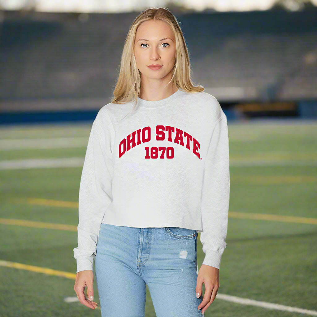 Shop Ohio State OSU Buckeyes Established Crewneck- at Ruby Joy Boutique, a Women's Clothing Store in Pickerington, Ohio
