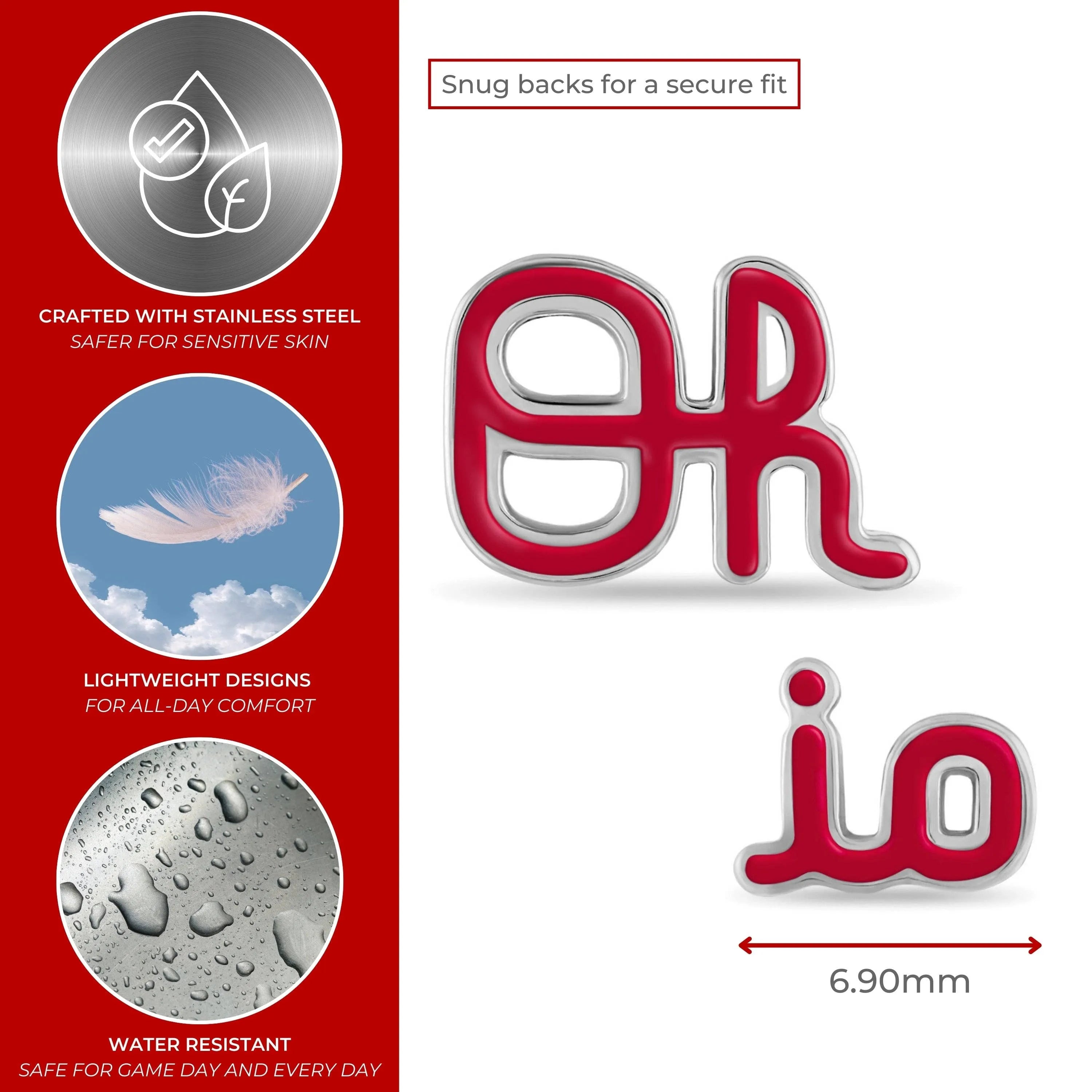 Shop Ohio State Script Oh-io Stud Earrings- at Ruby Joy Boutique, a Women's Clothing Store in Pickerington, Ohio