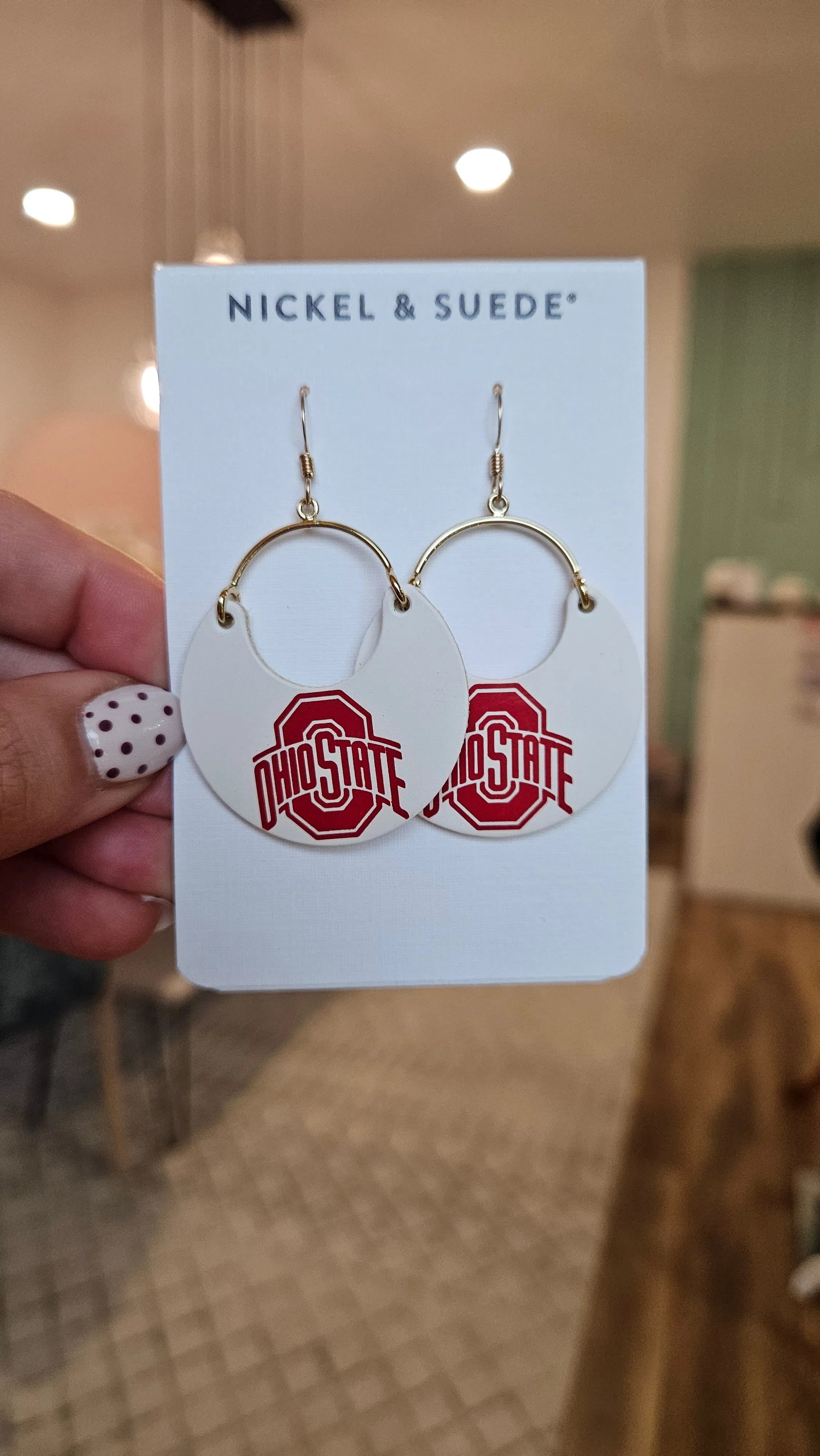 Shop Ohio State®️ Logo Nina Earrings-Earrings at Ruby Joy Boutique, a Women's Clothing Store in Pickerington, Ohio