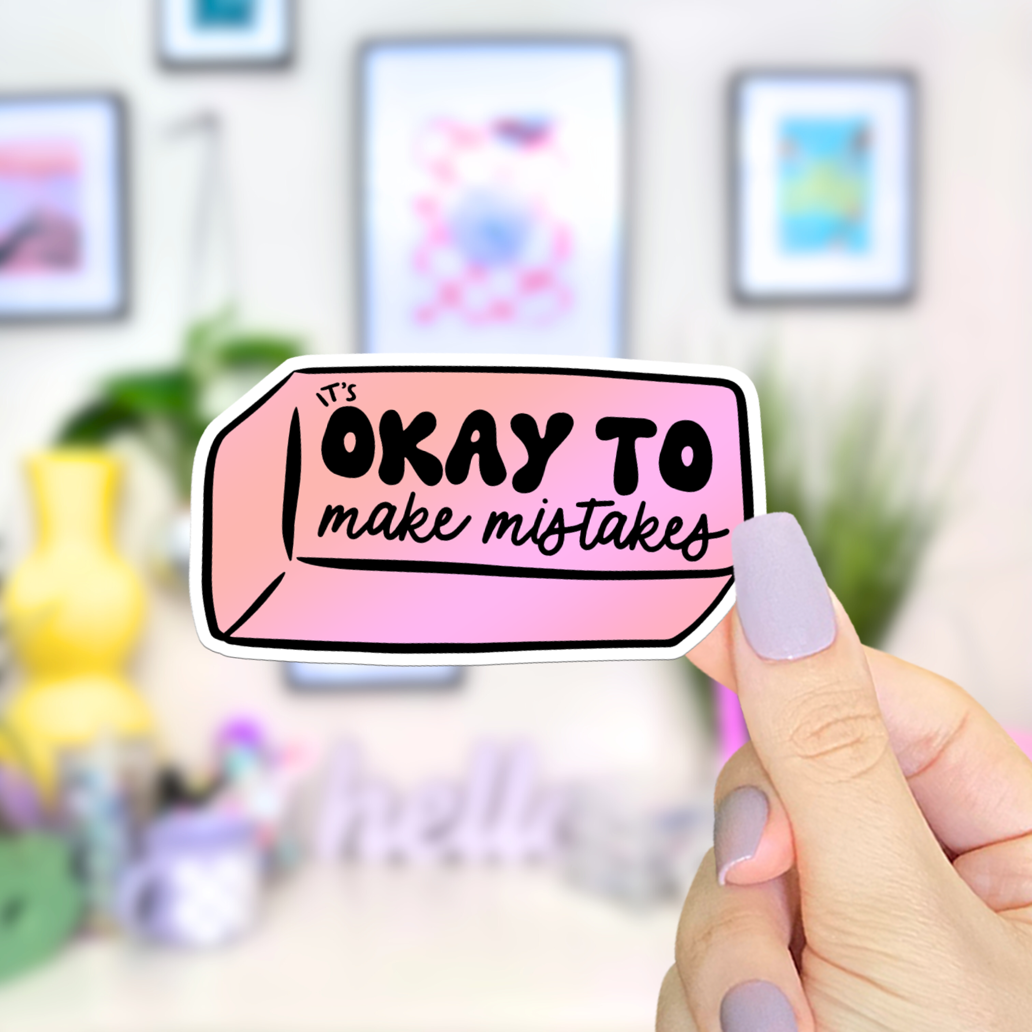 Shop Okay to Make Mistakes Eraser - Waterproof Vinyl Sticker-Stickers at Ruby Joy Boutique, a Women's Clothing Store in Pickerington, Ohio