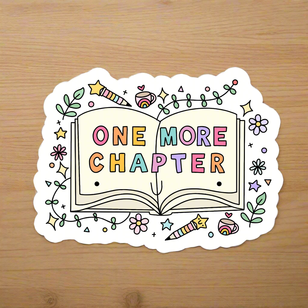 Shop One More Chapter Waterproof Vinyl Sticker- at Ruby Joy Boutique, a Women's Clothing Store in Pickerington, Ohio