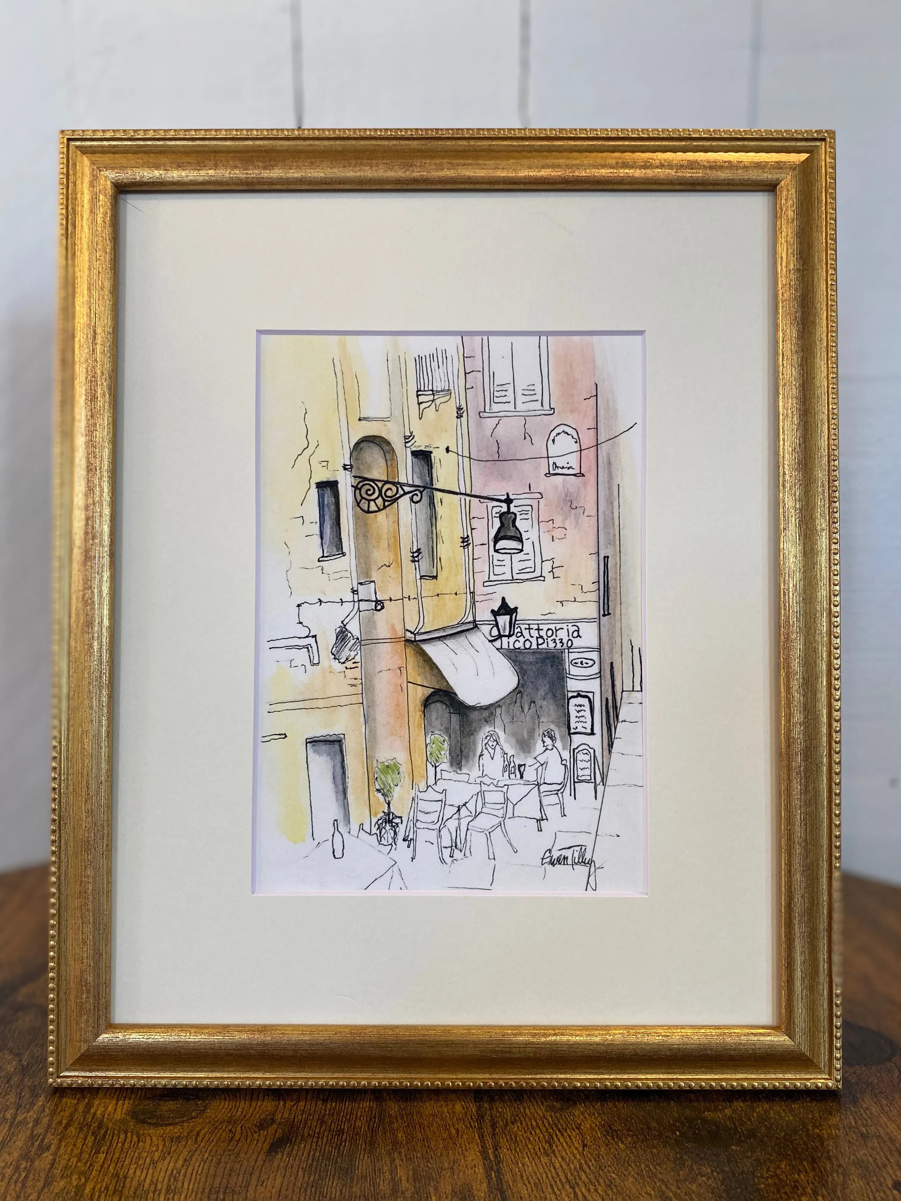 Shop Original Watercolor Prints-The Restaurant at Ruby Joy Boutique, a Women's Clothing Store in Pickerington, Ohio