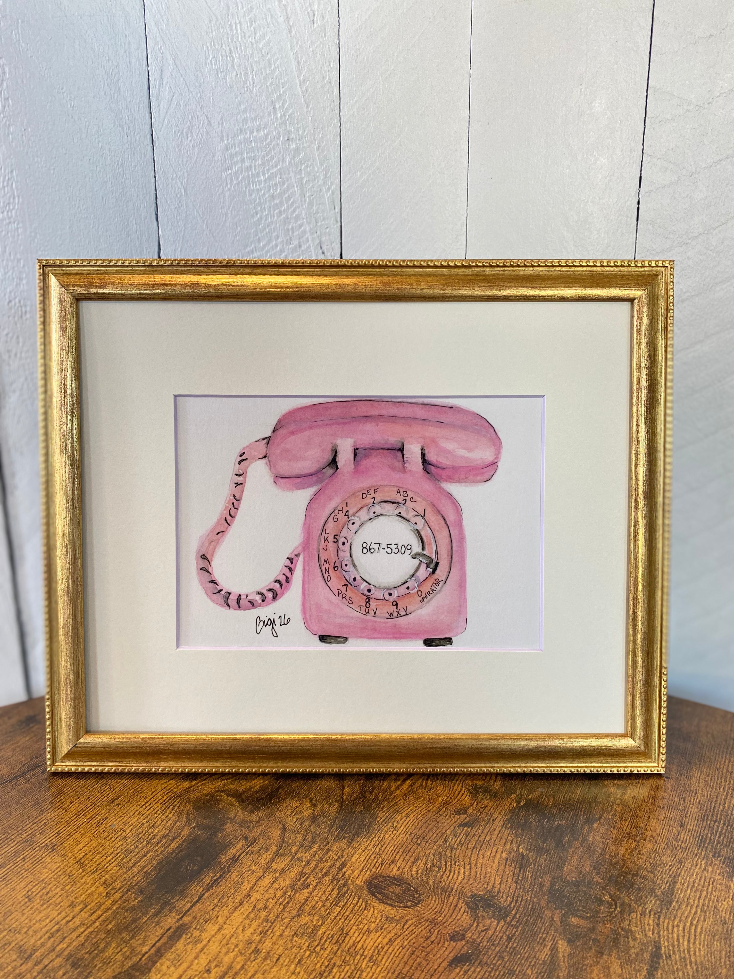 Shop Original Watercolor Prints-Jenny's Phone at Ruby Joy Boutique, a Women's Clothing Store in Pickerington, Ohio