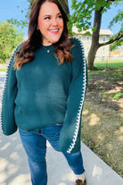 Shop Oversized Sweater with Sleeve Stitch Detail- at Ruby Joy Boutique, a Women's Clothing Store in Pickerington, Ohio