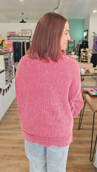Shop Oversized Washed Sweater - Cabernet- at Ruby Joy Boutique, a Women's Clothing Store in Pickerington, Ohio
