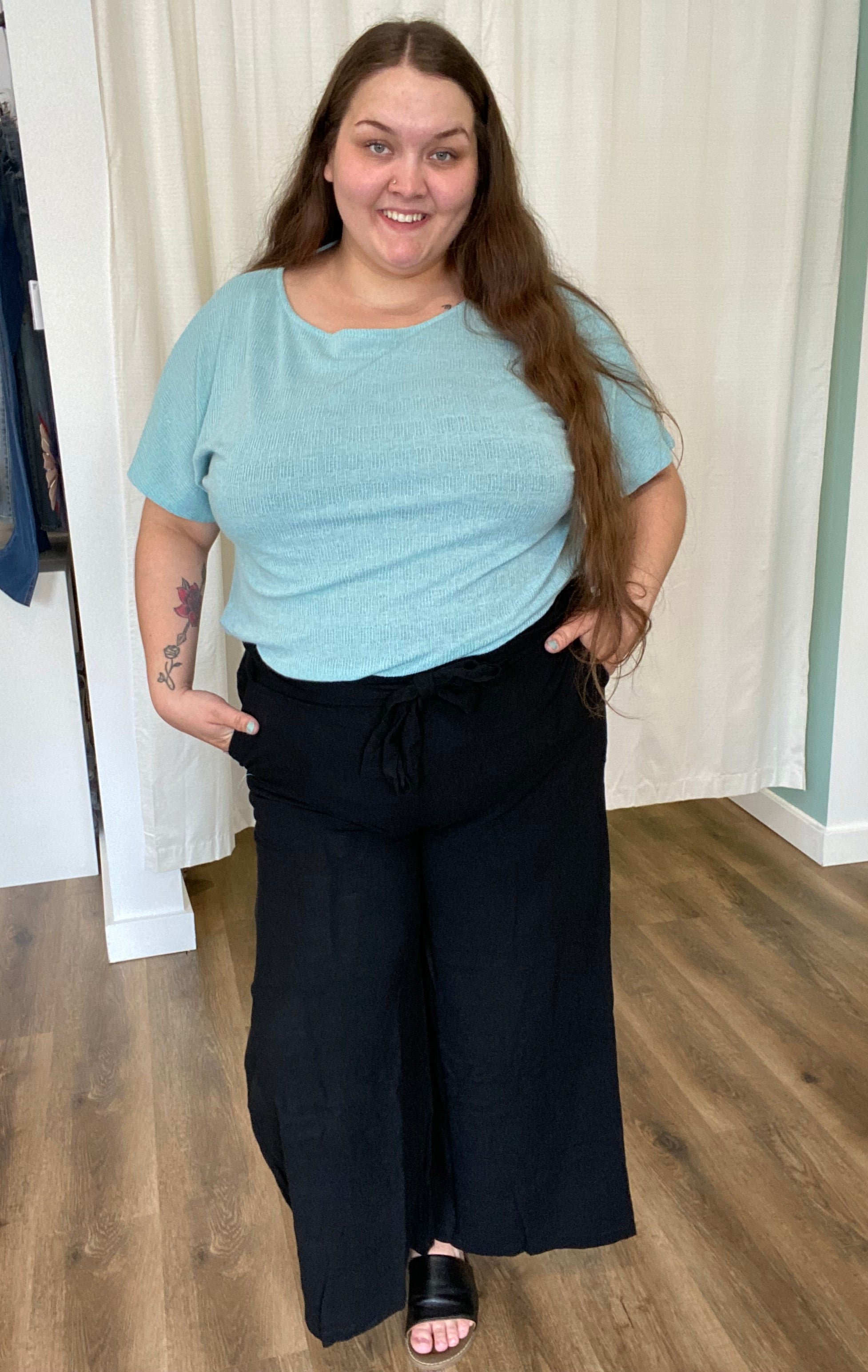 New Look Curves Black High Waist Paperbag Trousers | very.co.uk