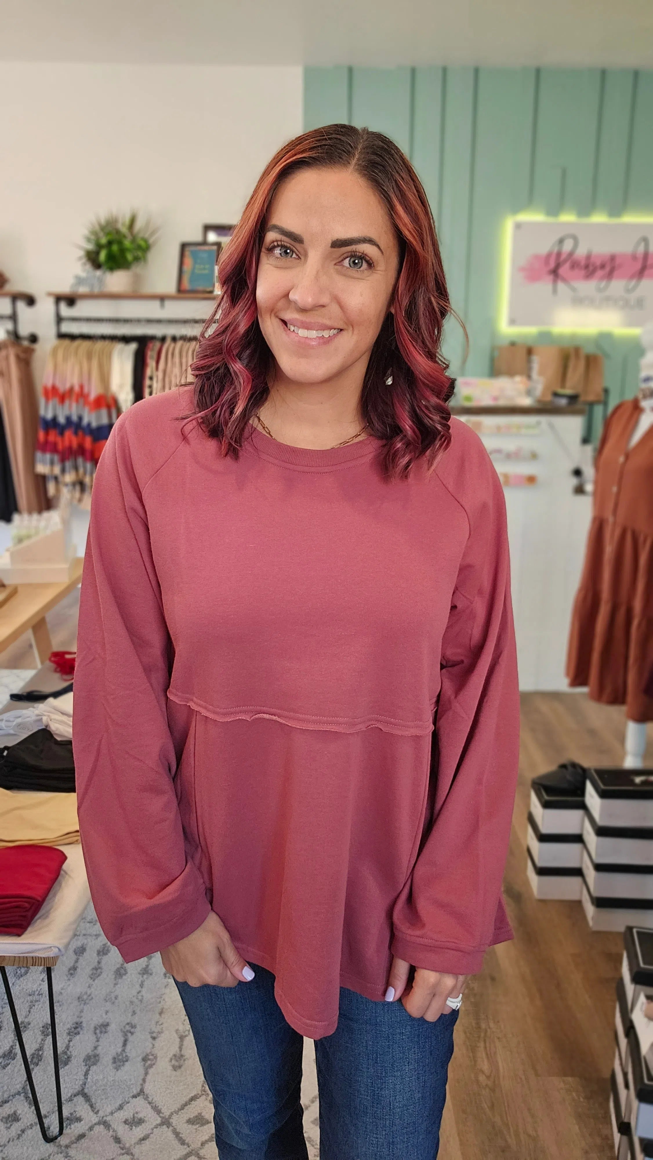 Shop Parker Babydoll Top-Shirts & Tops at Ruby Joy Boutique, a Women's Clothing Store in Pickerington, Ohio