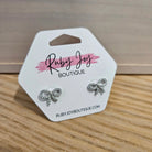 Shop Pave Bow Stud Earrings-Huggie Earrings at Ruby Joy Boutique, a Women's Clothing Store in Pickerington, Ohio