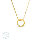 Shop Pavé Circle Water Resistant Necklace- at Ruby Joy Boutique, a Women's Clothing Store in Pickerington, Ohio