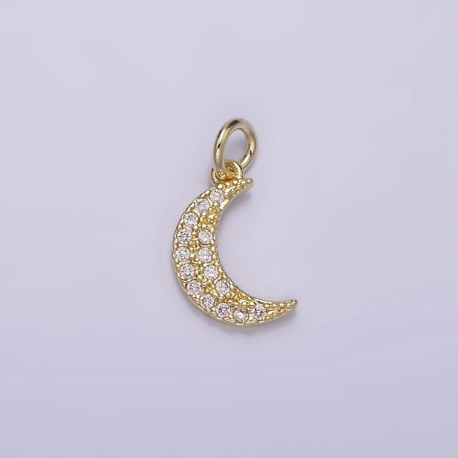 Shop Pave Crescent Moon Charm- at Ruby Joy Boutique, a Women's Clothing Store in Pickerington, Ohio