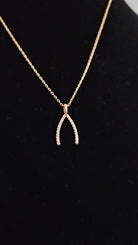 Shop Pave Wishbone Necklace-Necklaces at Ruby Joy Boutique, a Women's Clothing Store in Pickerington, Ohio