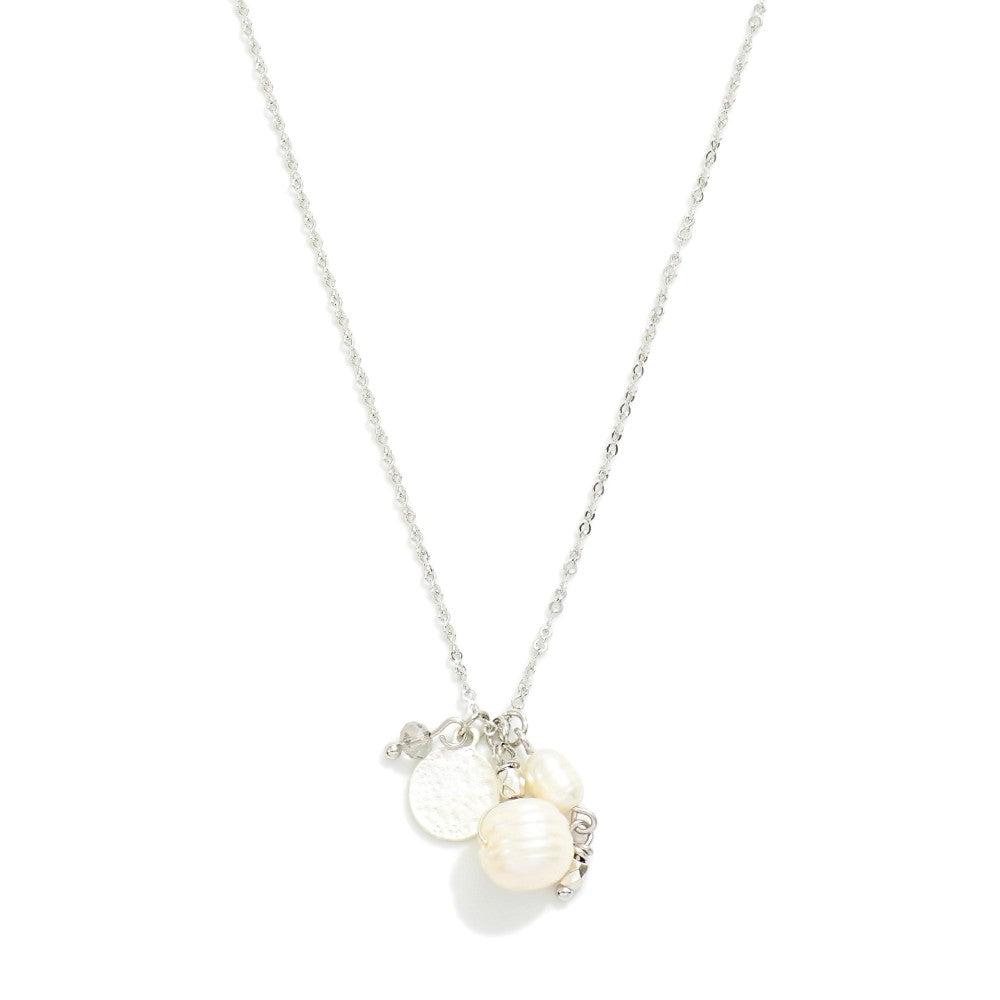 Shop Pearl Charm Cluster Necklace-Necklaces at Ruby Joy Boutique, a Women's Clothing Store in Pickerington, Ohio