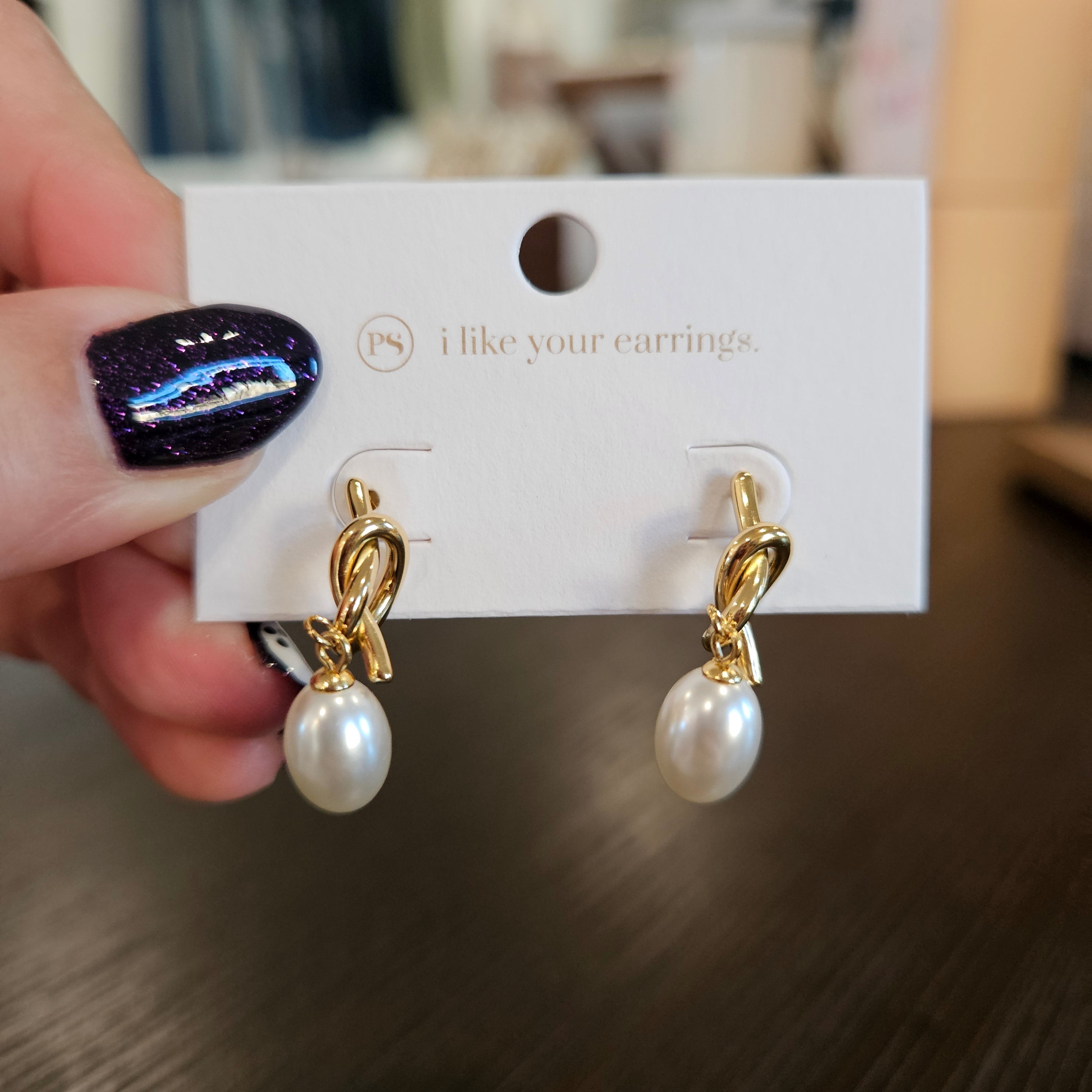 Shop Pearl Drop Knot Earrings-Earrings at Ruby Joy Boutique, a Women's Clothing Store in Pickerington, Ohio